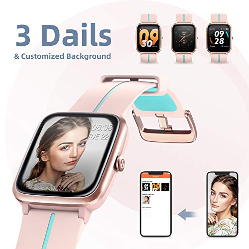 KUNGIX Smartwatch, Reloj Inteligente Impermeable Táctil Completa 5ATM con Podómetro Caloría GPS, Pulsera de Actividad Inteligente con Monitor de Sueño Pulsómetro, para Hombre Mujer niños