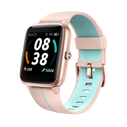 KUNGIX Smartwatch, Reloj Inteligente Impermeable Táctil Completa 5ATM con Podómetro Caloría GPS, Pulsera de Actividad Inteligente con Monitor de Sueño Pulsómetro, para Hombre Mujer niños