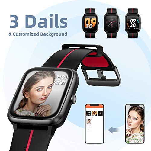 KUNGIX Smartwatch, Reloj Inteligente Impermeable Táctil Completa 5ATM con Podómetro Caloría GPS, Pulsera de Actividad Inteligente con Monitor de Sueño Pulsómetro, para Hombre Mujer niños