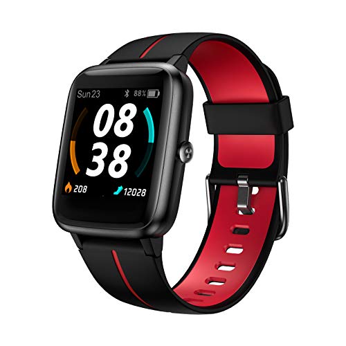 KUNGIX Smartwatch, Reloj Inteligente Impermeable Táctil Completa 5ATM con Podómetro Caloría GPS, Pulsera de Actividad Inteligente con Monitor de Sueño Pulsómetro, para Hombre Mujer niños