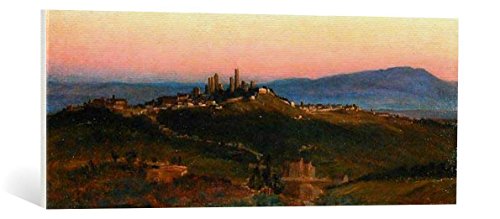 Kunst für Alle Cuadro en Lienzo: Edith Ridley Corbet View of San Gimignano 1898" - Impresión artística, Lienzo en Bastidor, 100x40 cm