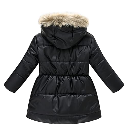 Kushuang Chaqueta de plumón para bebé, Chaqueta de Invierno para niña, Chaqueta de Punto con Capucha, Ropa Infantil, Abrigo Grueso de Forro Polar, Capucha cálida, 2-11 años