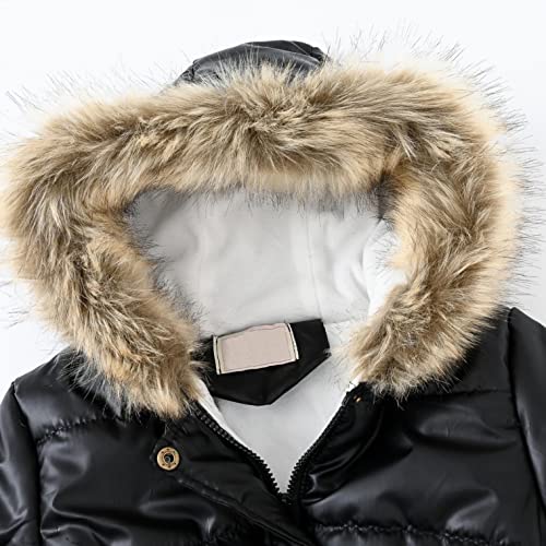 Kushuang Chaqueta de plumón para bebé, Chaqueta de Invierno para niña, Chaqueta de Punto con Capucha, Ropa Infantil, Abrigo Grueso de Forro Polar, Capucha cálida, 2-11 años