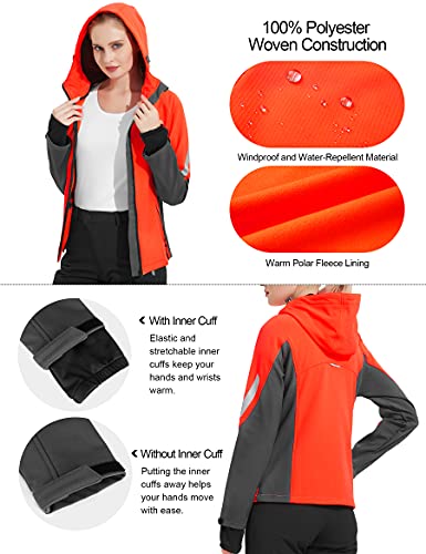 KUTOOK Chaqueta Softshell Mujer Invierno Forro Polar Ropa Cortavientos Impermeable con Capucha Puños Ajustables para SenderismoTrekking Montaña Escalada Esquí(S)