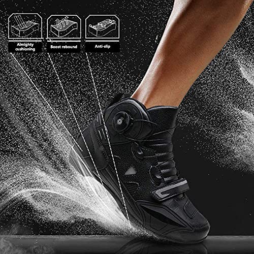 KUXUAN Calzado de Ciclismo para Hombre Offroad Racing Car Calzado de Bicicleta Protectora Carretera Motocicleta Al Aire Libre Botas de Caballero,Black-2-6.5UK/39EU/7US