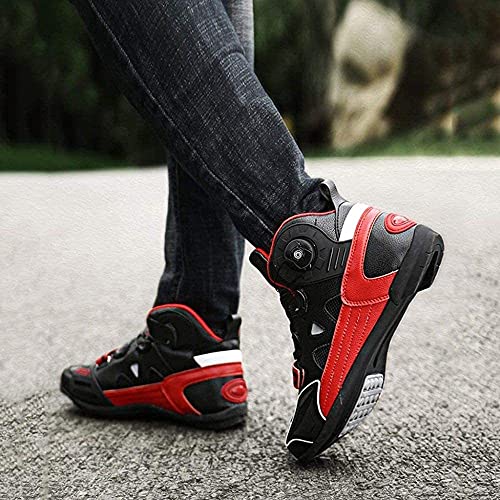 KUXUAN Calzado de Ciclismo para Hombre Offroad Racing Car Calzado de Bicicleta Protectora Carretera Motocicleta Al Aire Libre Botas de Caballero,Black-2-6.5UK/39EU/7US