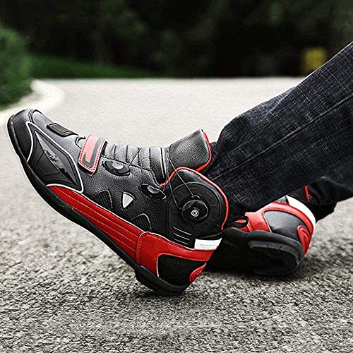 KUXUAN Calzado de Ciclismo para Hombre Offroad Racing Car Calzado de Bicicleta Protectora Carretera Motocicleta Al Aire Libre Botas de Caballero,Black-2-6.5UK/39EU/7US