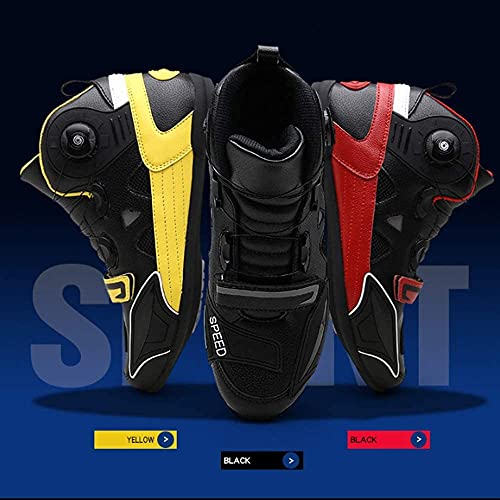 KUXUAN Calzado de Ciclismo para Hombre Offroad Racing Car Calzado de Bicicleta Protectora Carretera Motocicleta Al Aire Libre Botas de Caballero,Black-2-6.5UK/39EU/7US