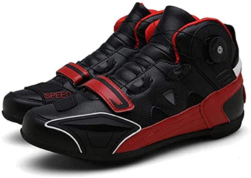 KUXUAN Calzado de Ciclismo para Hombre Offroad Racing Car Calzado de Bicicleta Protectora Carretera Motocicleta Al Aire Libre Botas de Caballero,Black-2-6.5UK/39EU/7US