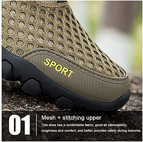 KUXUAN Verano 2021 Zapatos de Senderismo para Hombre - Calzado Deportivo Casual Zapatos de Malla Hueca Al Aire Libre - Malla Transpirable,Blue-45EU