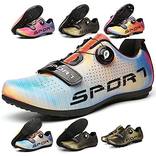 KUXUAN Zapatillas de Ciclismo Hombre Mujer -2021 Nuevas Zapatillas Deportivas Casuales Bicicleta de Montaña Zapatillas de Bicicleta de Carretera,E-8UK=(260mm)=42EU