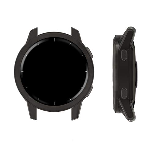 kwmobile 2X Carcasa Compatible con Garmin Vivoactive 4 (45 mm) - Funda para Fitness Tracker en Negro/Transparente