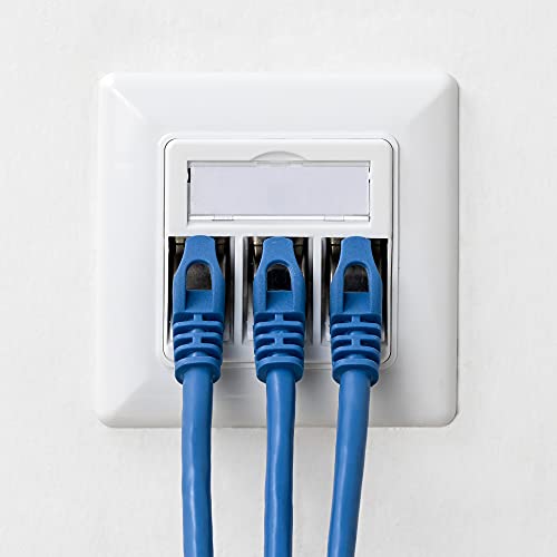 kwmobile 6X Módulo Keystone blindado RJ45 - Conectores con Carcasa metálica para Cables Cat 6A con 2X Aplique de Pared - Montaje sin Herramientas