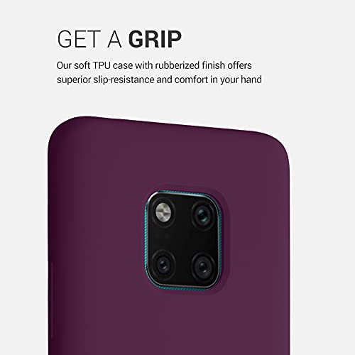 kwmobile Carcasa Compatible con Huawei Mate 20 Pro - Funda de Silicona para móvil - Cover Trasero en Violeta Burdeos