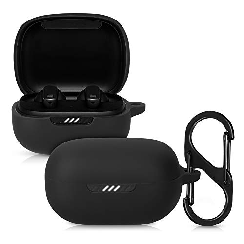 kwmobile Carcasa de Silicona Compatible con JBL Live Pro Plus - Funda para Auriculares en Negro