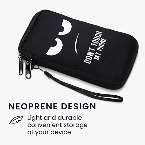 kwmobile Carcasa para móvil tamaño L - 6,5" - Funda Universal con Cremallera - Estuche de Neopreno - Don't Touch my Phone