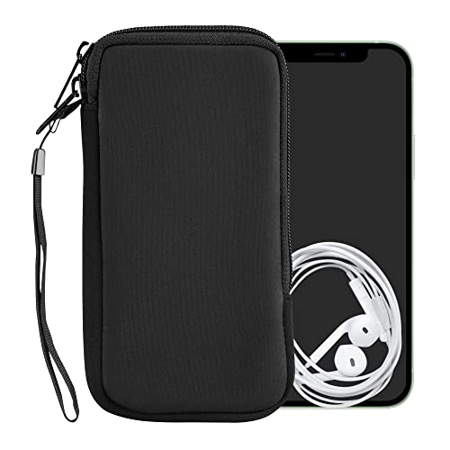 kwmobile Estuche de Neopreno Universal para Smartphone - Funda Protectora con Cremallera para XL - 6,7/6,8" Negro