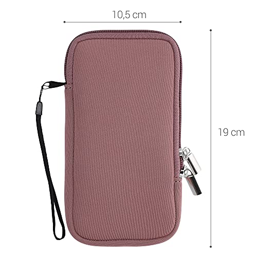 kwmobile Estuche de Neopreno Universal para Smartphone - Funda Protectora con Cremallera para XL - 6,7/6,8" Rosa Antiguo