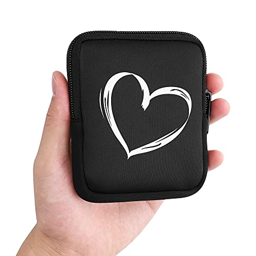 kwmobile Funda Compatible con Consola Bosch Nyon 2 - Estuche Blando de Neopreno con Cremallera Dibujo de corazón Blanco/Negro