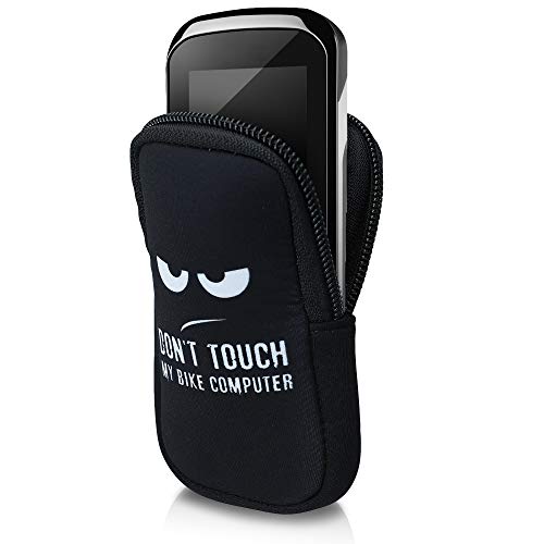 kwmobile Funda Compatible con Consola Garmin Edge 1030/1030 Plus / 1000 - Estuche Blando de Neopreno con Cremallera Don't Touch my Bike Computer Blanco/Negro