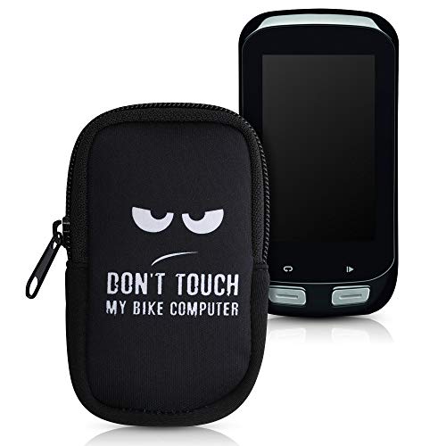 kwmobile Funda Compatible con Consola Garmin Edge 1030/1030 Plus / 1000 - Estuche Blando de Neopreno con Cremallera Don't Touch my Bike Computer Blanco/Negro