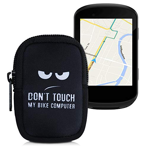 kwmobile Funda Compatible con Consola Garmin Edge 530/830 - Estuche Blando de Neopreno con Cremallera Don't Touch my Bike Computer Blanco/Negro