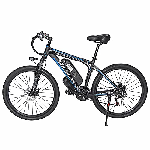 KXY Bicicleta Eléctrica para Adultos, Batería De Litio Extraíble De 48V 13AH, Motor 1000W, Velocidad Máxima De 45 Km/H, 21 Velocidades De Bicicleta De La Ciudad, Adecuada para Hombres Y Mujeres Blue