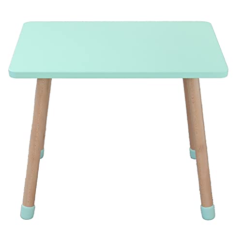 KYWAI-Juego de Mesa y Silla Infantil Escritorio Muebles para niños De Madera lacada en Menta Mesa pequeña Estilo nordico Escritorio Infantil Dormitorio (Menta)