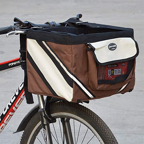 La bolsa de transporte de mascotas frente de la bicicleta de la caja caja de la cesta de la bici del asiento del perro de perrito del gato al aire libre Portador de asas de la perrera Para viajar, sal