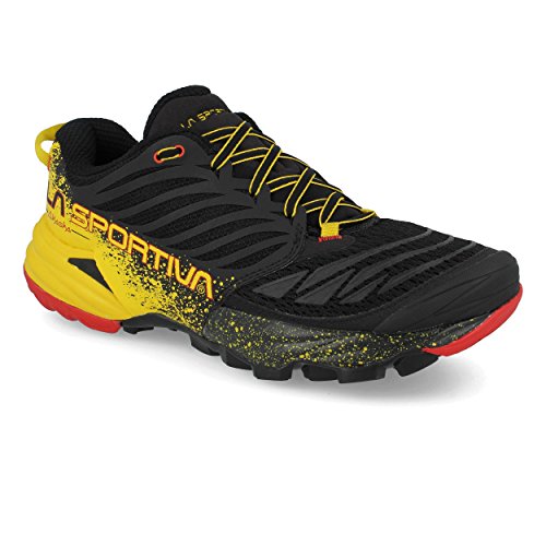 La Sportiva Akasha Trail Running Calzado para Hombre, Multicolor (Red/Black/Yellow), 43 EU