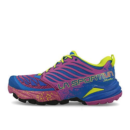 La Sportiva Akasha Woman, Zapatillas de Trail Running Mujer, Multicolor (Marine Blue/Purple 000), 38 EU