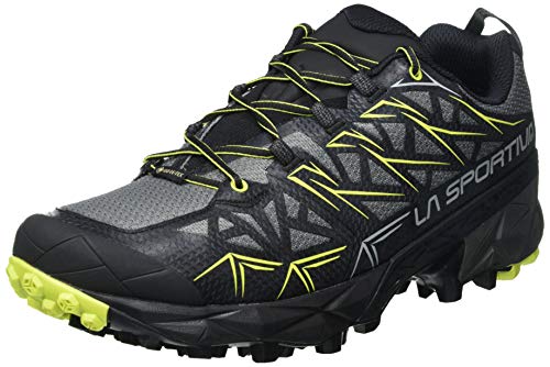 La Sportiva Akyra GTX, Zapatillas de Trail Running Hombre, Multicolor (Carbon/Apple Green 000), 43.5 EU