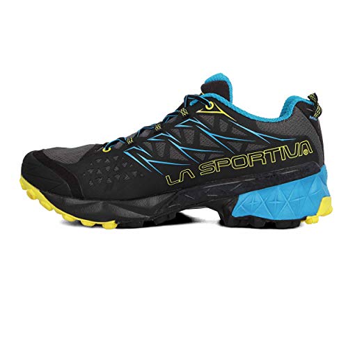 La Sportiva Akyra, Zapatillas de Trail Running Hombre, Multicolor (Carbon/Tropic Blue 000), 44.5 EU