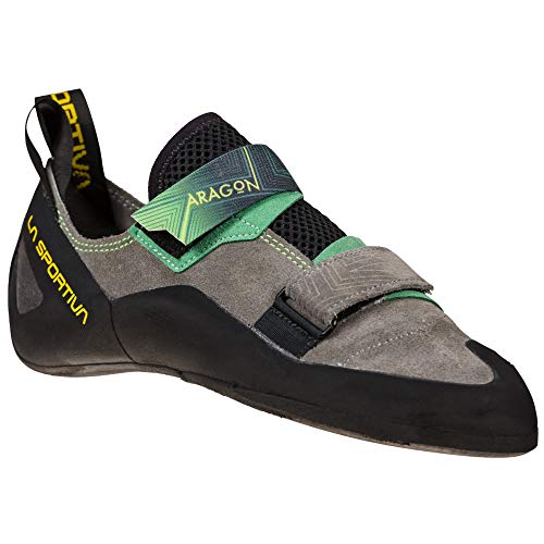 LA SPORTIVA Aragon, Zapatillas de Escalada Hombre, Clay/Jasmine Green, 42.5 EU