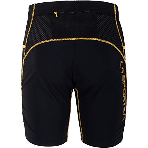 La Sportiva Freedom Tight M Pantalón Corto, Hombre, Black/Yellow, XL