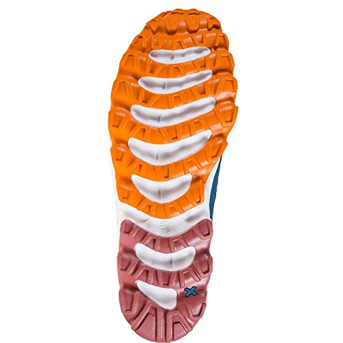 LA SPORTIVA Helios III Woman, Zapatillas de Trail Running Mujer, Denim/Rouge, 39 EU