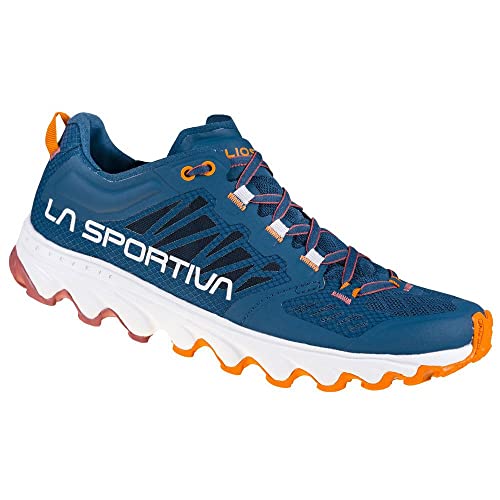 LA SPORTIVA Helios III Woman, Zapatillas de Trail Running Mujer, Denim/Rouge, 39 EU