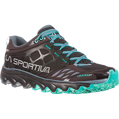 LA SPORTIVA Helios SR Woman, Zapatillas de Running Mujer, Black/Aqua, 39 EU