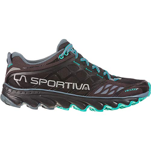 LA SPORTIVA Helios SR Woman, Zapatillas de Running Mujer, Black/Aqua, 39 EU