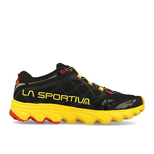 LA SPORTIVA Helios SR, Zapatillas de Mountain Running Hombre, Black/Yellow, 44 EU