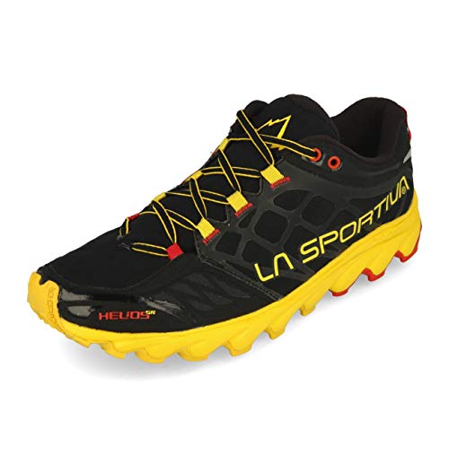 LA SPORTIVA Helios SR, Zapatillas de Mountain Running Hombre, Black/Yellow, 44 EU