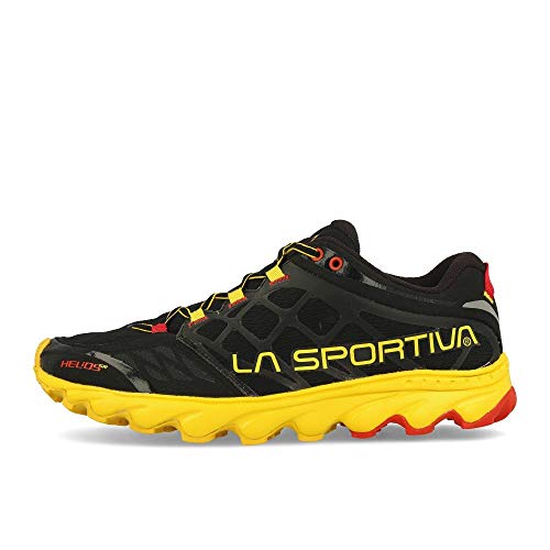 LA SPORTIVA Helios SR, Zapatillas de Mountain Running Hombre, Black/Yellow, 45 EU