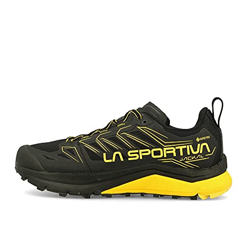 LA SPORTIVA Jackal GTX, Zapatillas de Trail Running Hombre, Black/Yellow, 42 EU