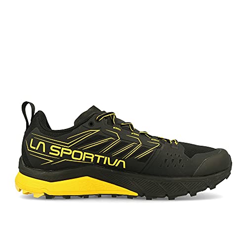 LA SPORTIVA Jackal GTX, Zapatillas de Trail Running Hombre, Black/Yellow, 44.5 EU