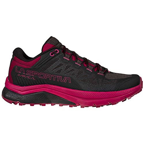 LA SPORTIVA Karacal Woman, Zapatillas de Trail Running Mujer, Black/Red Plum, 42.5 EU