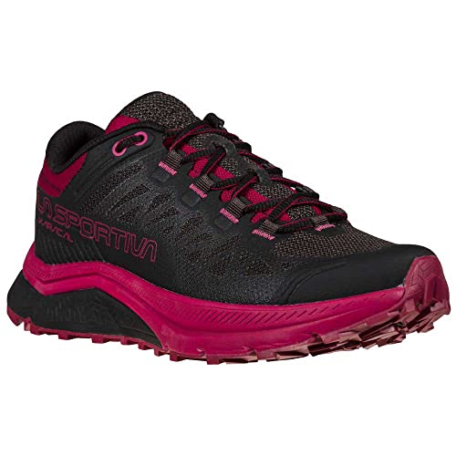 LA SPORTIVA Karacal Woman, Zapatillas de Trail Running Mujer, Black/Red Plum, 42.5 EU