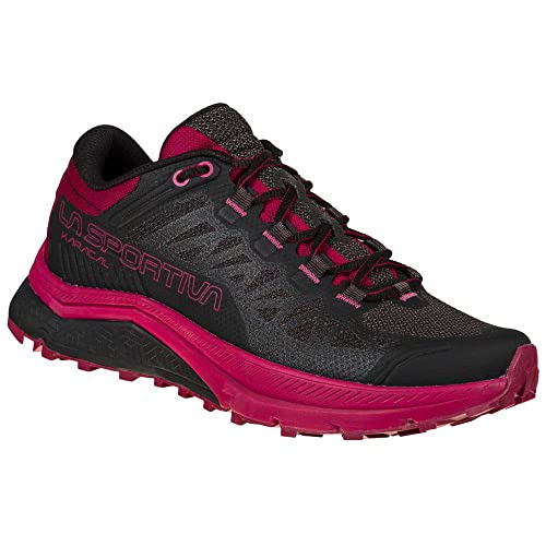 LA SPORTIVA Karacal Woman, Zapatillas de Trail Running Mujer, Black/Red Plum, 42.5 EU