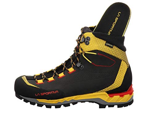 LA SPORTIVA Trango Tech Leather GTX, Botas de montaña Hombre, Black/Yellow, 42.5 EU