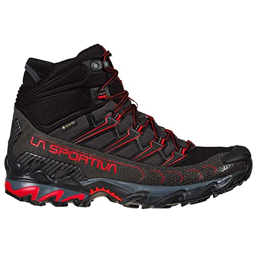 LA SPORTIVA Ultra Raptor II Mid GTX, Botas de Senderismo Hombre, Black/Goji, 42.5 EU