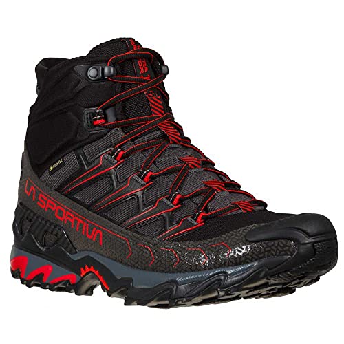 LA SPORTIVA Ultra Raptor II Mid GTX, Botas de Senderismo Hombre, Black/Goji, 42.5 EU